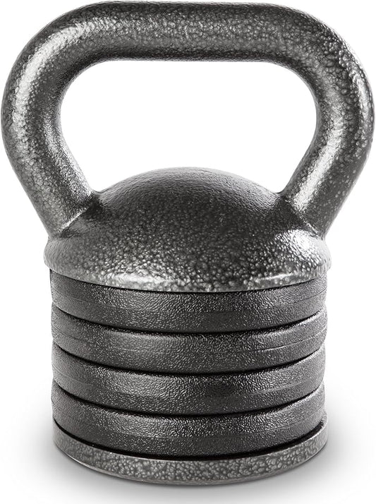 Apex Adjustable Heavy-Duty Kettlebell Weight for Strength Training and Weightlifting, Ideal Home Gym Equipment, Cast Iron, Grey APKB-5009
