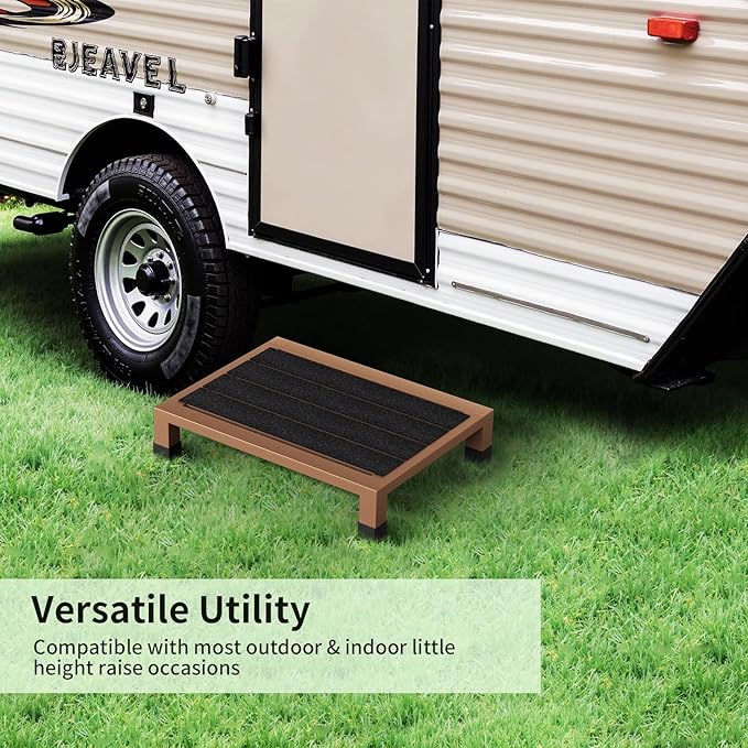 One Step Stool Platform 3.8" Height for Adults, Kids. Heavy Duty/Portable/Nonslip/Durable Construction Safe Step Stool for Bedroom/Kitchen Bed, Bathroom,Kitchen，Garden