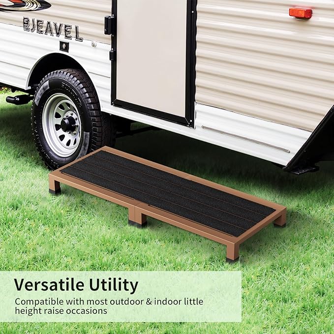 One Step Stool Platform 3.8" Height for Adults, Kids. Heavy Duty/Portable/Nonslip/Durable Construction Safe Step Stool for Bedroom/Kitchen Bed, Bathroom,Kitchen，Garden