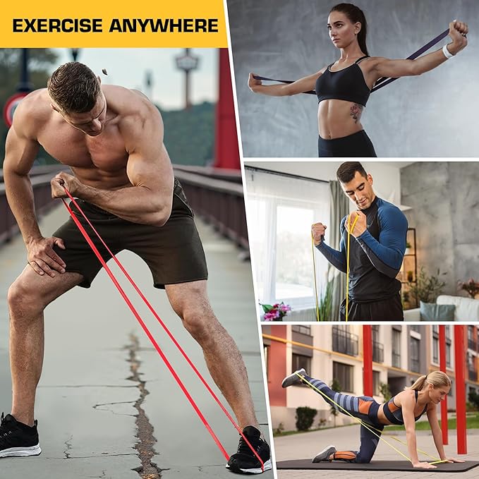 Resistance Bands Set for Pull-Up Assistance & Muscle Training, Exercise Bands for Men/Women, Workout Bands for Full-Body Training, Physical Therapy, Body Stretching