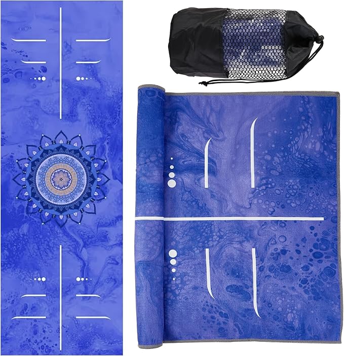 Yoga Towels, Non Slip Hot Yoga Mat Towel with Grip Dots,Super-Absorbent Soft Microfiber Yoga Blanket for Pilates, Fitness and Workout 72inch x 24inch