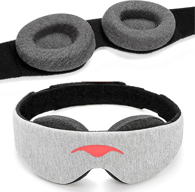 Manta Sleep Mask - 100% Light Blocking, Adjustable Sleeping Mask with Detachable Eye Cups, Ultra Comfortable for Women & Men, Zero Pressure on Lashes, Perfect for Travel/Shift Work