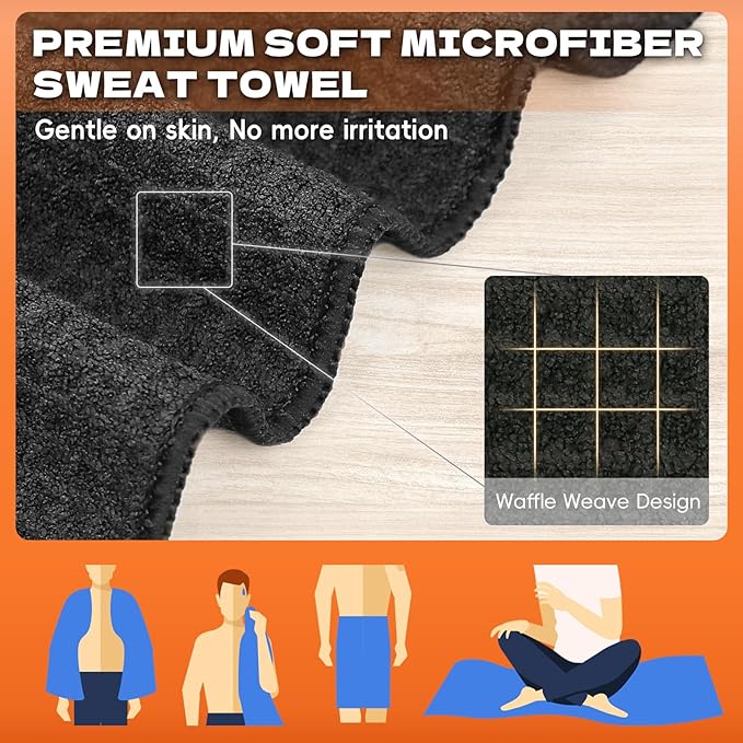 Microfiber Sweat Towel Quick Dry Lightweight Absorbent 3 Pack，Fast Drying 27‘’ X 55‘’ Negative Ions Odorless Gym Towels for Men & Women Yoga Sports Travel Outdoor Camping Gym (Large)