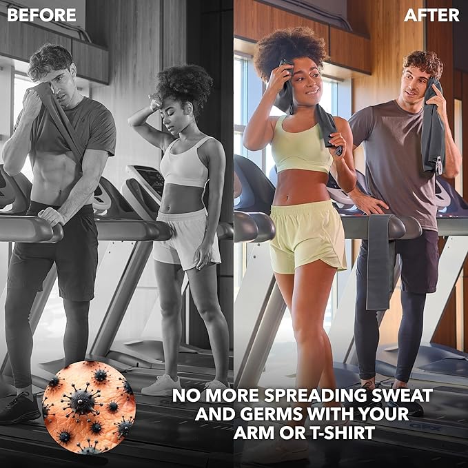 Microfiber Workout Towels - Quick Dry, Highly Absorbing, Odor-Free, for Men & Women - Gym Sweat Sports Towel for Hot Yoga, Tennis, Running, Exercise, Working Out, Camping, Set of 5 Dark Gray