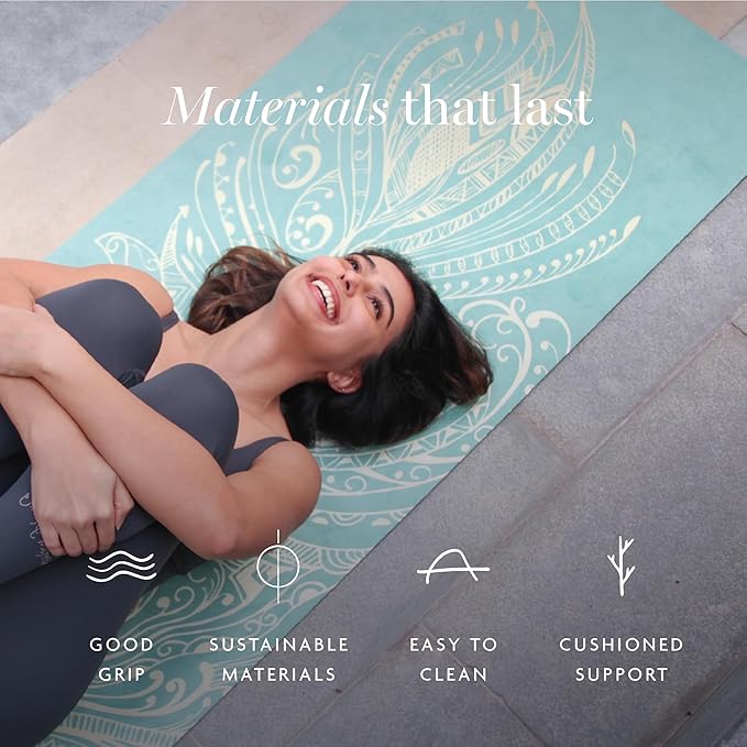 Shakti Warrior TPE Yoga Mat - Artist Designed, Premium eco friendly mats, Non Slip, Non toxic, Great For Regular & Hot Yoga, Pilates and Workouts (72 inch x 24 inch x 6mm thick)