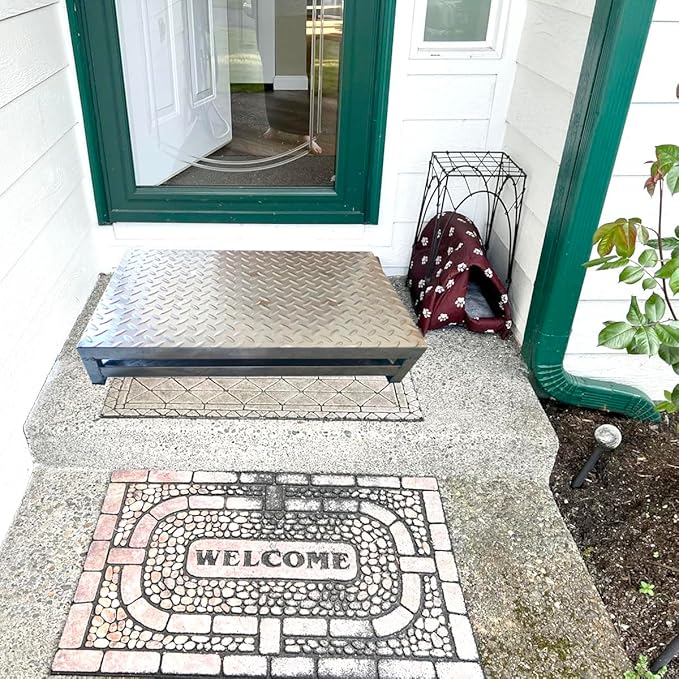 One Step Stool Platform, Stainless Steel Outdoor Steps, Step Platform, Porch Step, for Bed, Stair, Bathroom, Kitchen, Garden (25'' L X 16'' W X 3.5'' H)