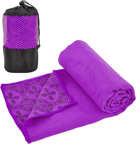 Yoga Towels, Non Slip Hot Yoga Mat Towel with Grip Dots,Super-Absorbent Soft Microfiber Yoga Blanket for Pilates, Fitness and Workout 72inch x 24inch