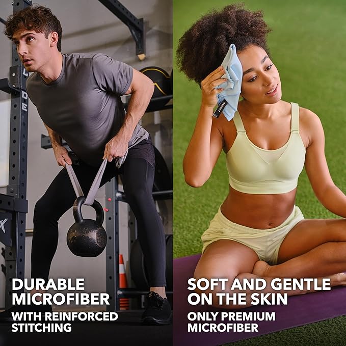 Microfiber Workout Towels - Quick Dry, Highly Absorbing, Odor-Free, for Women & Men - Gym Sweat Sports Towel for Hot Yoga, Tennis, Running, Exercise, Working Out, Camping, Set of 5 Pastel