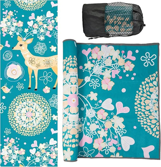 Yoga Towels, Non Slip Hot Yoga Mat Towel with Grip Dots,Super-Absorbent Soft Microfiber Yoga Blanket for Pilates, Fitness and Workout 72inch x 24inch
