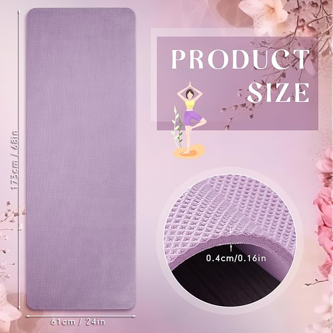 Timgle 12 Pack Yoga Mat Bulk, 4mm Thick Extra Long Sports Mat Anti Slip Tear Resistant Yoga Exercise Set for Fitness Stretching Home Workout Gym and Studio