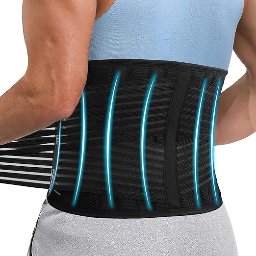 Back Brace for Lower Back Pain Relief – Lumbar Strongest Support for Men & Women, 6 Steel Stays Maxium Support Belt for Herniated Disc, Sciatica, Strains, Heavy lifting, 5XL/6XL 59.8"-63"