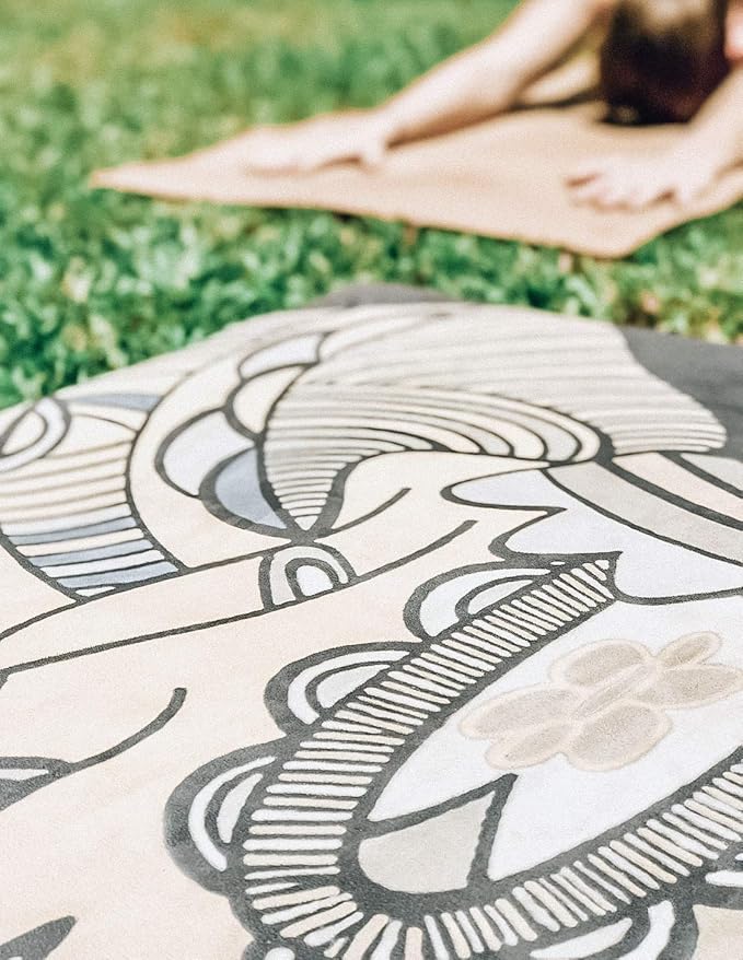 Shakti Warrior Suede yoga mat - Premium Printed Natural Eco-friendly Non-Slip Mat Great for Hot Yoga, Pilates, Workouts (72 inch x 24 inch x 3mm thick)