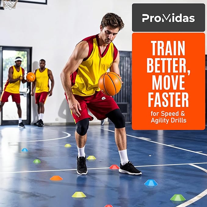 Mini Cones for Sports - Better Space Utilization - Comes with Shoulder Strap - for Agility Training Drills (Orange - 25 Pack)