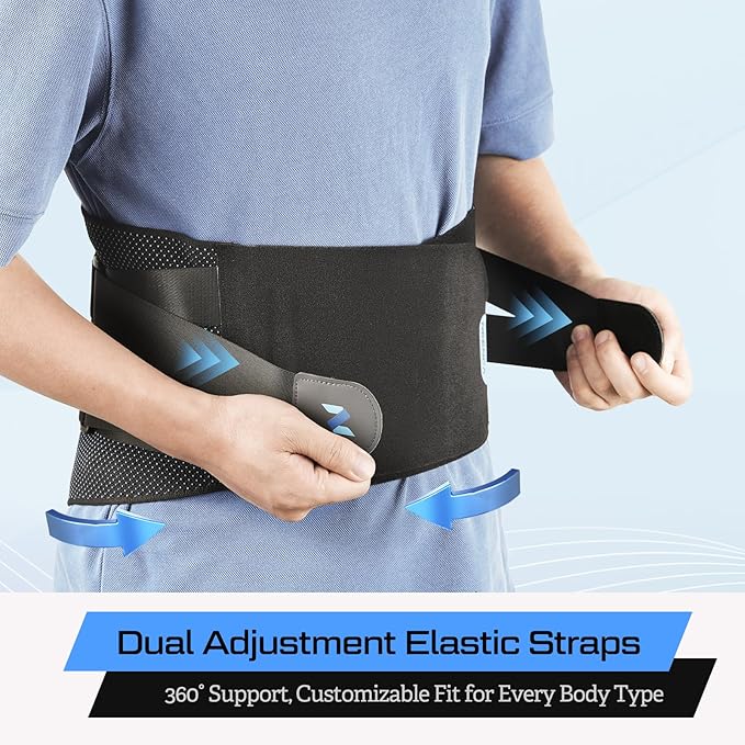 NEENCA Lower Back Brace for Lower Back Pain Relief, Medical Grade Lumbar Support Belt for Women Men, Herniated Disc,Lumbar Strain,Sciatica, Scoliosis (Black, Small)
