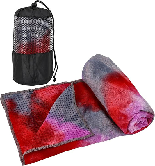 Yoga Towels, Non Slip Hot Yoga Mat Towel with Grip Dots,Super-Absorbent Soft Microfiber Yoga Blanket for Pilates, Fitness and Workout 72inch x 24inch