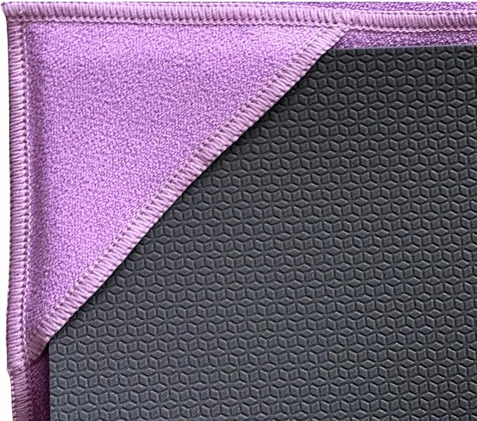 , Yoga Towel, Non Slip Hot Yoga Mat Towel with Corner Pockets, Mat-Sized 24" x 72", 100% Microfiber Sweat Absorbent, Perfect for Hot Yoga, Bikram, Pilates and Yoga Mats (Purple)