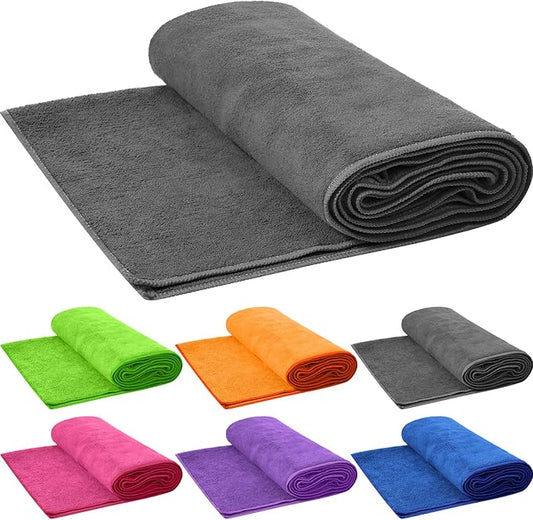 Breling 6 Pcs Hot Yoga Towels Bulk Non Slip Microfiber Anti Slip Absorbent Multicolor Wicking Pilates Yoga Mat Towel for Women Men Pilates, 27" x 72" (Stylish)