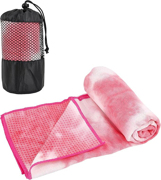 Yoga Towels, Non Slip Hot Yoga Mat Towel with Grip Dots,Super-Absorbent Soft Microfiber Yoga Blanket for Pilates, Fitness and Workout 72inch x 24inch
