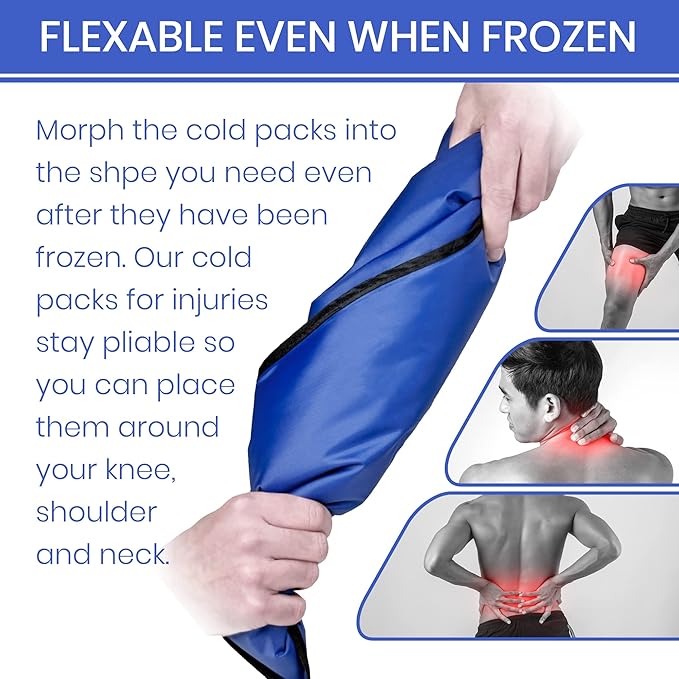 rester's choice Ice Pack for Injuries Reusable, Soft Gel Flexible - (Large: 11"x14.5") for Hip, Shoulder, Knee, Back - Comfy Cold Pack Compress for Swelling, Bruises, Surgery (Lavender, 1 Pack)