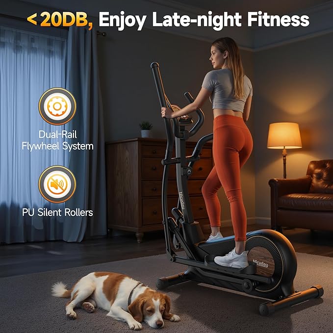 Niceday Elliptical Exercise Machine, Elliptical Machine for Home, Magnetic Elliptical Trainer with 15.5IN-19IN Stride, 16 Resistance Levels, 400LBS Loading Capacity, Support Kinomap APP