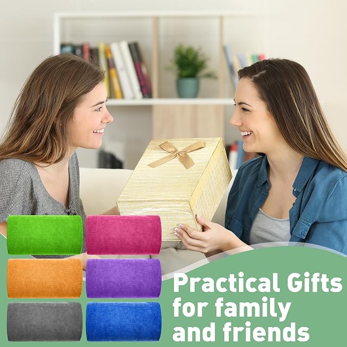 Breling 6 Pcs Hot Yoga Towels Bulk Non Slip Microfiber Anti Slip Absorbent Multicolor Wicking Pilates Yoga Mat Towel for Women Men Pilates, 27" x 72" (Stylish)