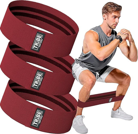Tribe Lifting Fabric Resistance Bands for Legs - Workout Bands Resistance Bands for Men and Women - Booty Bands for Working Out - Exercise Bands Resistance Bands Set - Elastic Bands for Exercise