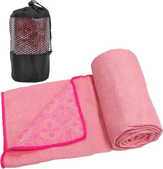 Yoga Towels, Non Slip Hot Yoga Mat Towel with Grip Dots,Super-Absorbent Soft Microfiber Yoga Blanket for Pilates, Fitness and Workout 72inch x 24inch