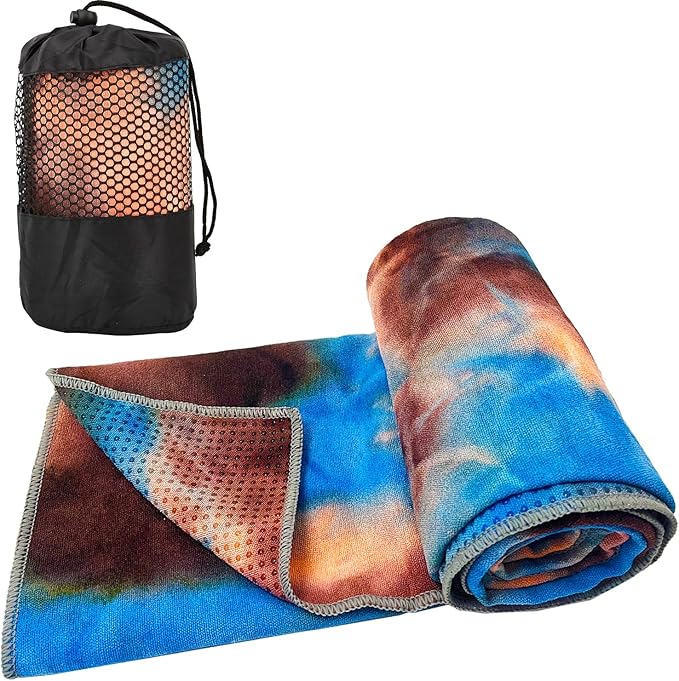 Yoga Towels, Non Slip Hot Yoga Mat Towel with Grip Dots,Super-Absorbent Soft Microfiber Yoga Blanket for Pilates, Fitness and Workout 72inch x 24inch