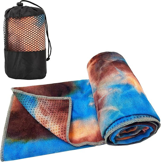 Yoga Towels, Non Slip Hot Yoga Mat Towel with Grip Dots,Super-Absorbent Soft Microfiber Yoga Blanket for Pilates, Fitness and Workout 72inch x 24inch