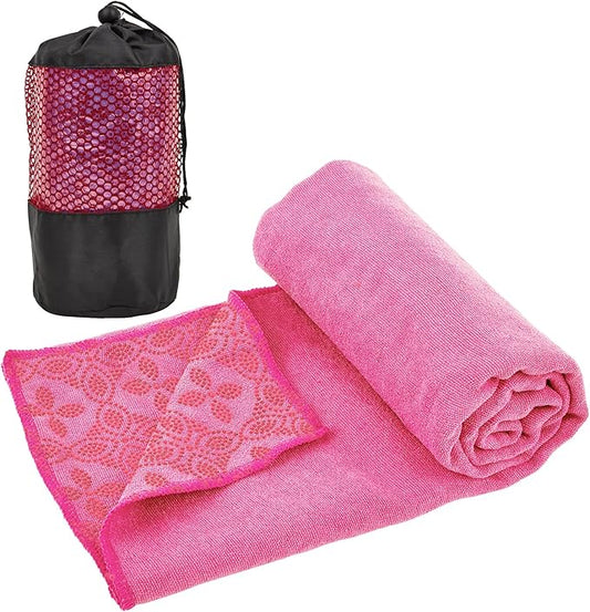 Yoga Towels, Non Slip Hot Yoga Mat Towel with Grip Dots,Super-Absorbent Soft Microfiber Yoga Blanket for Pilates, Fitness and Workout 72inch x 24inch