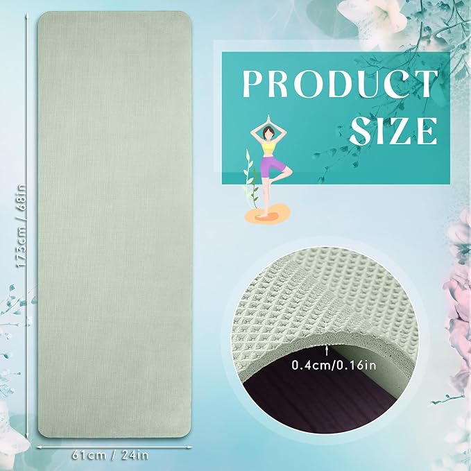 Timgle 12 Pack Yoga Mat Bulk, 4mm Thick Extra Long Sports Mat Anti Slip Tear Resistant Yoga Exercise Set for Fitness Stretching Home Workout Gym and Studio