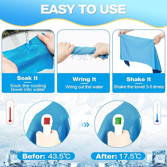 MENOLY 200 Packs Cooling Towels Bulk, Cooling Towels for Neck and Face, Gym Towels Soft and Breathable Sweat Rags for Sports, Yoga, Hiking, Camping, Running, Fitness, Workout