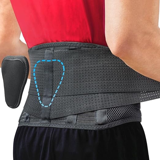 Sparthos Back Brace for Lower Back Pain - Immediate Relief from Sciatica, Herniated Disc - w/Lumbar Support Pad - For Home & Lifting At Work - For Men & Women - Fits 52–59″ Waist (XL, Check Sizing)