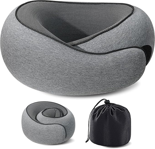 Neck Travel Pillow for Airplanes, Memory Foam Pillows for Travel Long Flight, Comfortable & Portable Neck Airplane Pillow Designed for Travel, Airport,Trains,Car Driving,Office