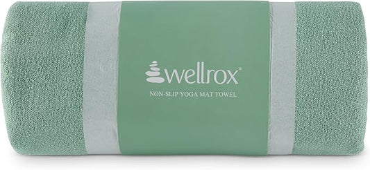 Yoga Mat Towel Non Slip - Ultra Absorbent Super Soft Microfiber Hot Yoga Towel Non Slip for Pilates & Fitness (74” x 26”, Green)