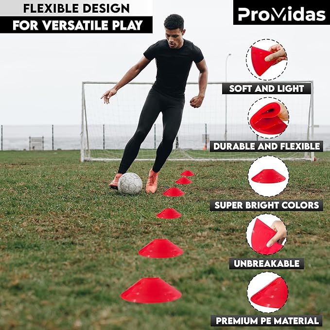 Mini Cones for Sports - Better Space Utilization - Comes with Shoulder Strap - for Agility Training Drills (Orange - 25 Pack)