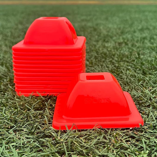 LVL10 Pro Training Cones - 2" Mini Soccer Cones for Sports Training - for Basketball, Football, Basketball and Agility Drills - Soccer Field Markers That Won't Crack, Slide or Fly