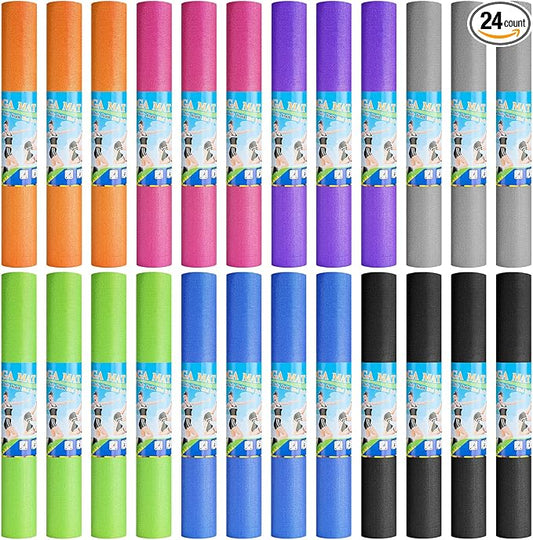 24 Pcs 3 mm Thick Yoga Mat Bulk, 68.11 x 24.02 Inches Exercise Workout Non Slip Fitness Pad for Women Kids Gym Home Yoga Pilates, Reliable Sturdy Material and Easy to Clean