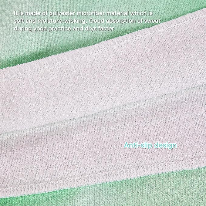 Yoga Towels, Non Slip Hot Yoga Mat Towel with Grip Dots,Super-Absorbent Soft Microfiber Yoga Blanket for Pilates, Fitness and Workout 72inch x 24inch
